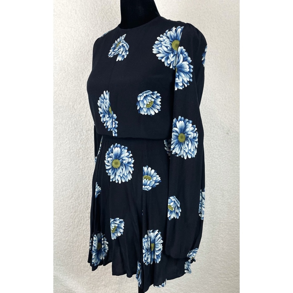 (VTG) REFORMATION • Floral Open-Back Long Sleeve Mini Dress, S - Picture 9 of 16